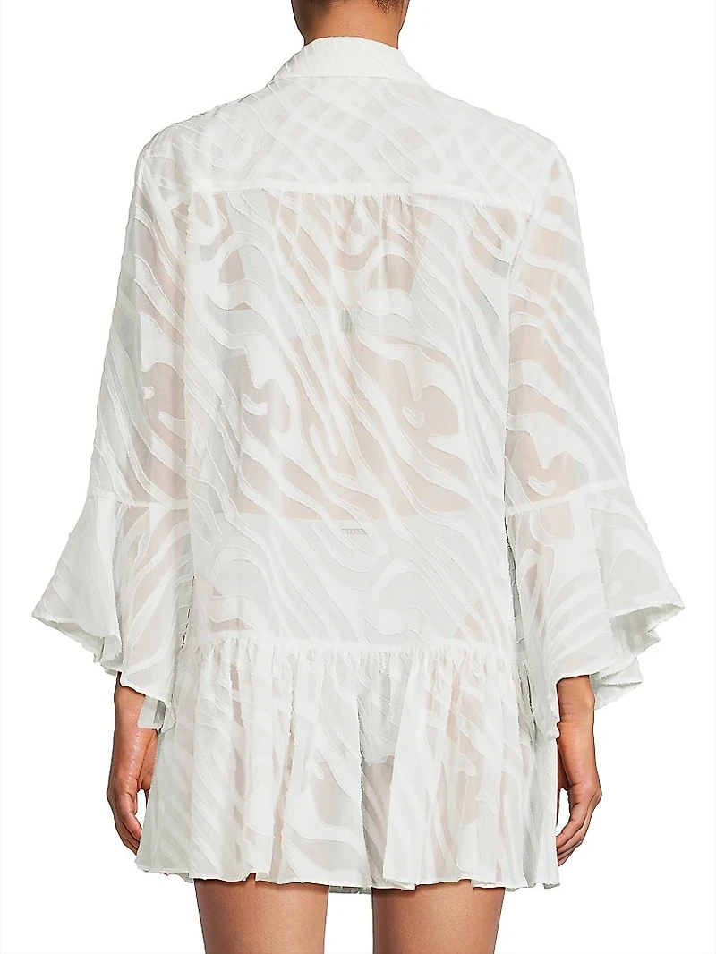 Vierra Zebra Burnout Cover-Up Minidress