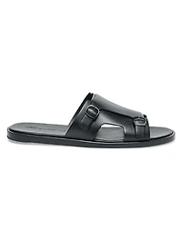 Erik Buckle-Accented Leather Sandals