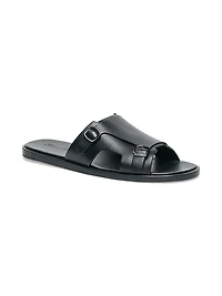Erik Buckle-Accented Leather Sandals