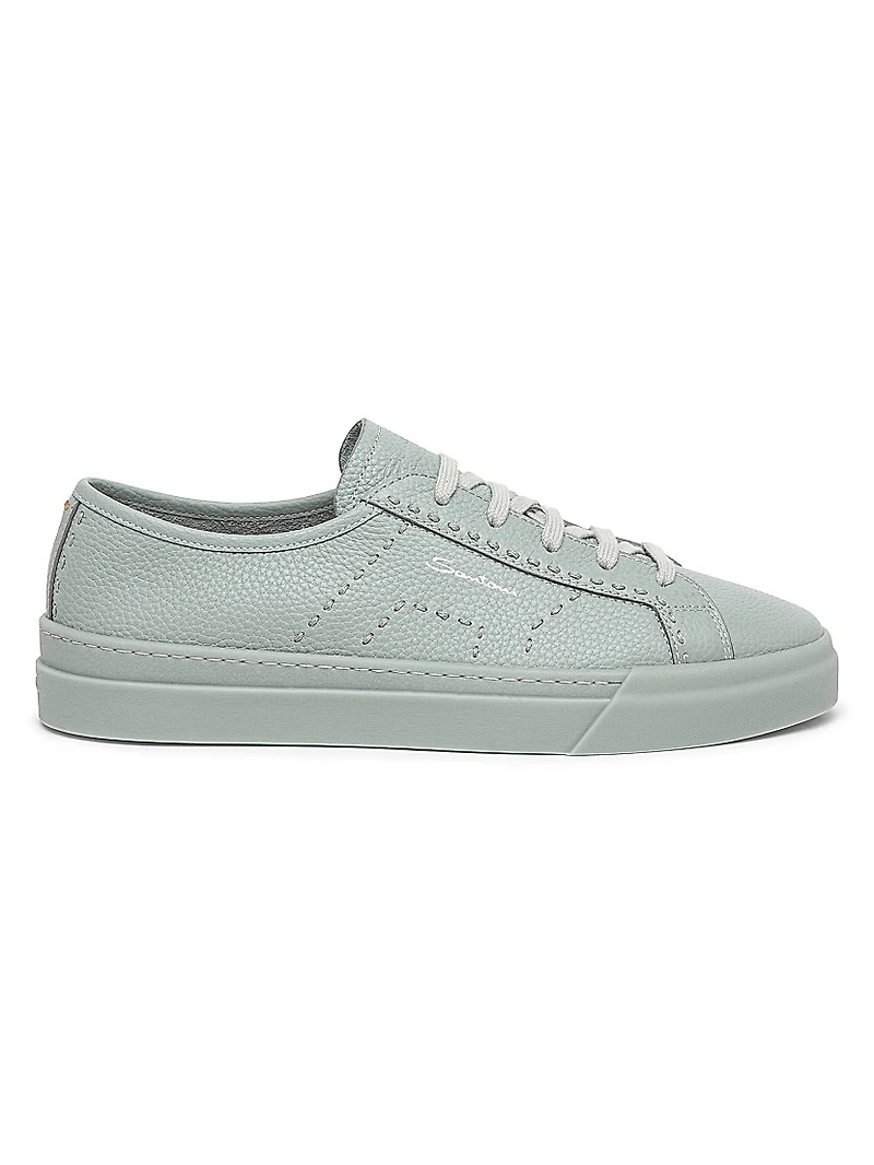 Double Buckle Zoom Leather Low-Top Sneakers