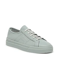 Double Buckle Zoom Leather Low-Top Sneakers