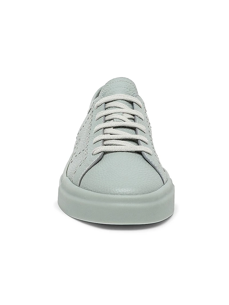 Double Buckle Zoom Leather Low-Top Sneakers