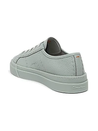 Double Buckle Zoom Leather Low-Top Sneakers