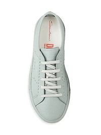 Double Buckle Zoom Leather Low-Top Sneakers