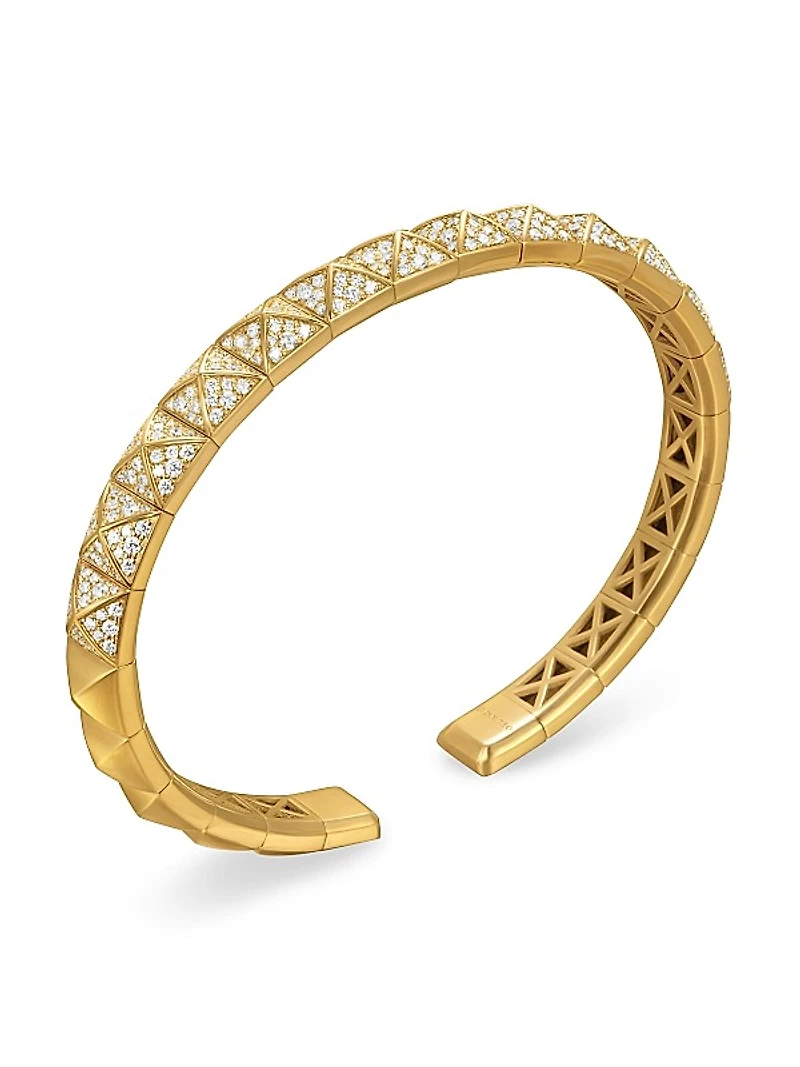 Pyramid Bangle Bracelet in 18K Yellow Gold
