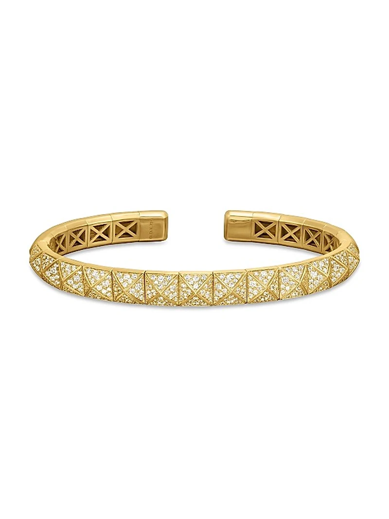 Pyramid Bangle Bracelet in 18K Yellow Gold
