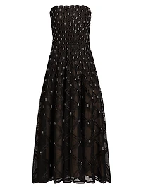 Xolani Embellished Strapless Midi-Dress