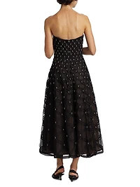 Xolani Embellished Strapless Midi-Dress