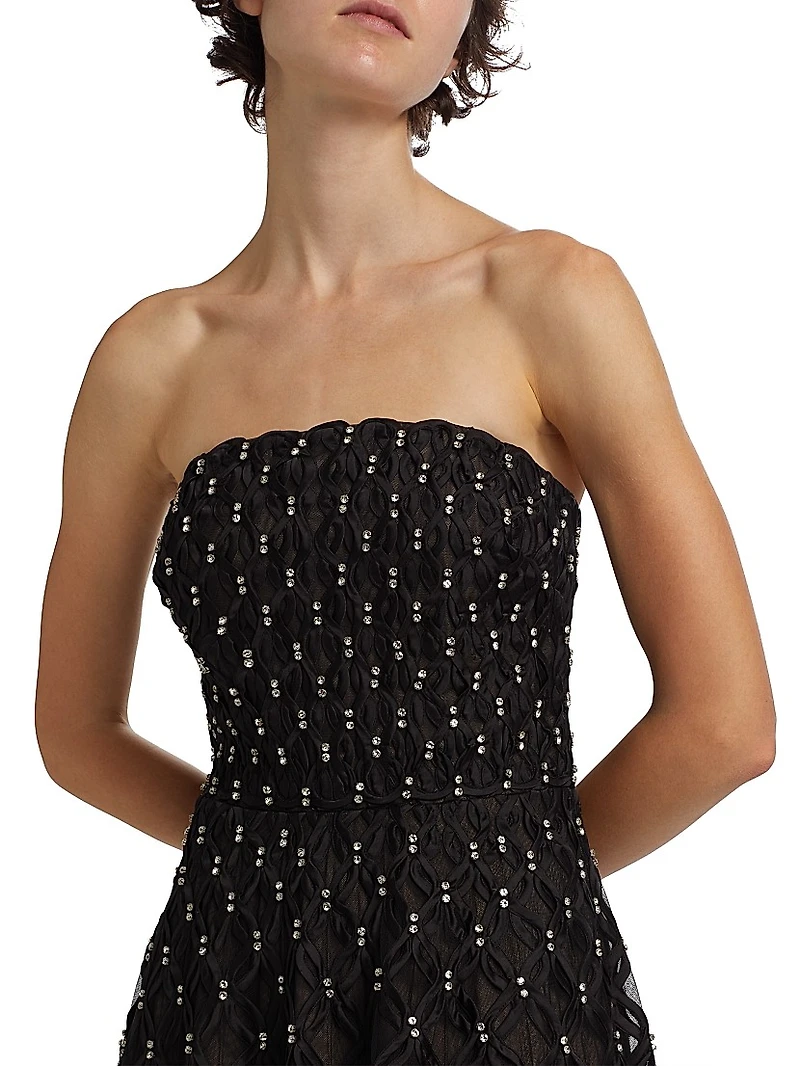 Xolani Embellished Strapless Midi-Dress