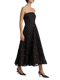 Xolani Embellished Strapless Midi-Dress