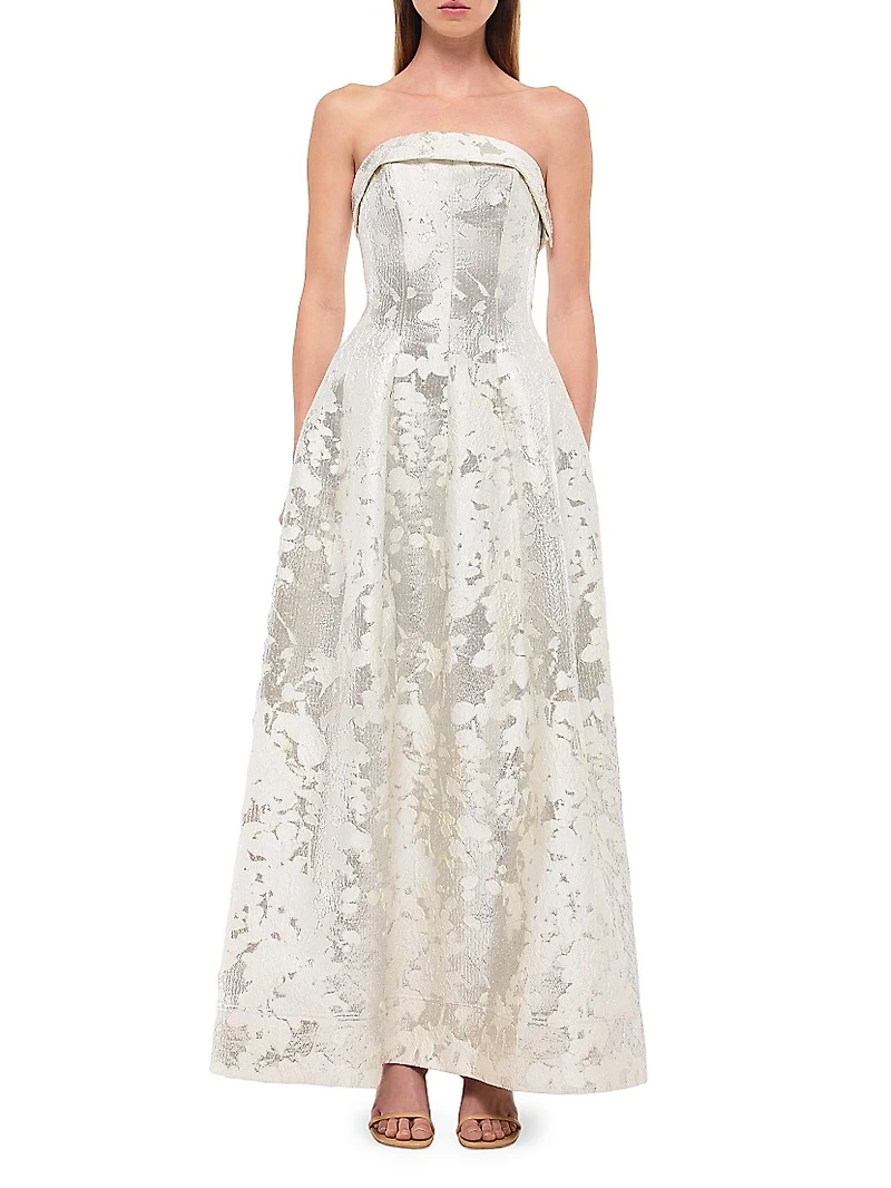 Octavia Floral Strapless Gown