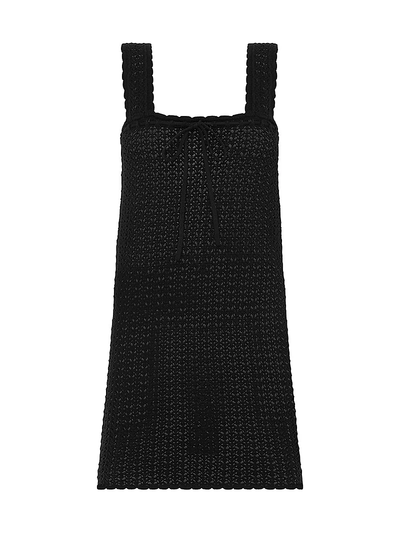 Pointelle Scalloped Minidress