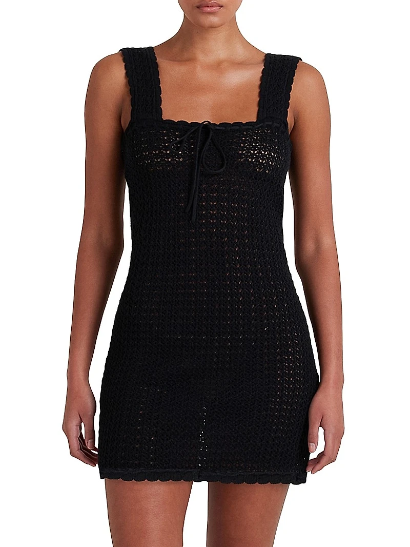 Pointelle Scalloped Minidress