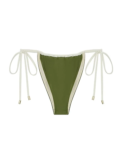 Ruched Channel String Bikini Bottom