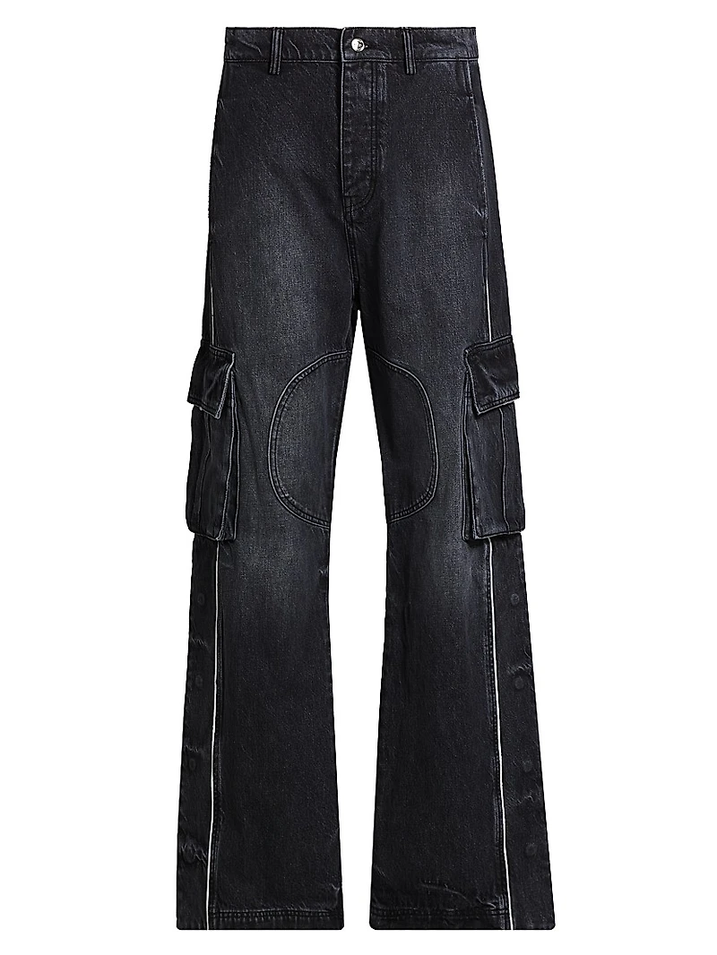 Denim Track Logo Cargo Pants