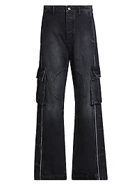 Denim Track Logo Cargo Pants