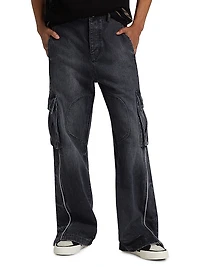 Denim Track Logo Cargo Pants
