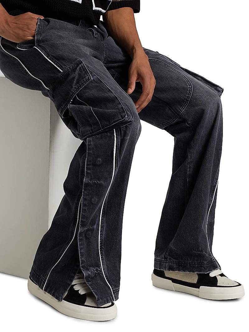Denim Track Logo Cargo Pants