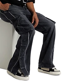 Denim Track Logo Cargo Pants