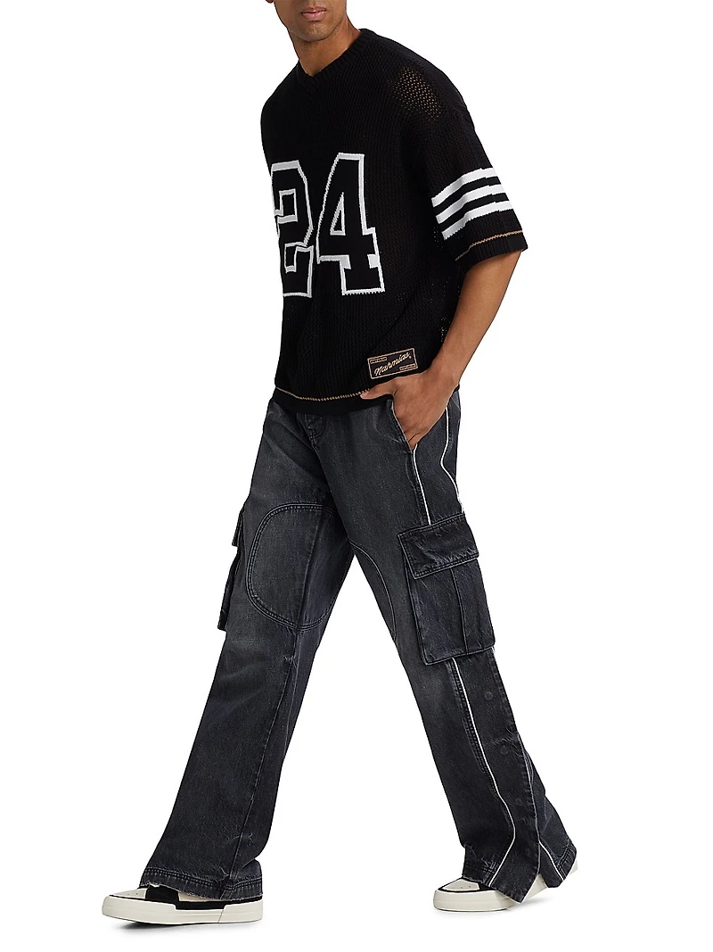 Denim Track Logo Cargo Pants