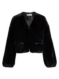 Neptune Faux Fur Zip-Front Jacket