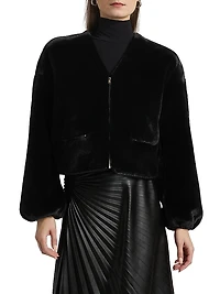 Neptune Faux Fur Zip-Front Jacket