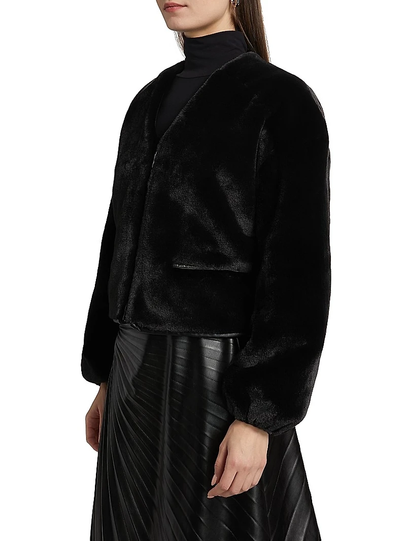 Neptune Faux Fur Zip-Front Jacket