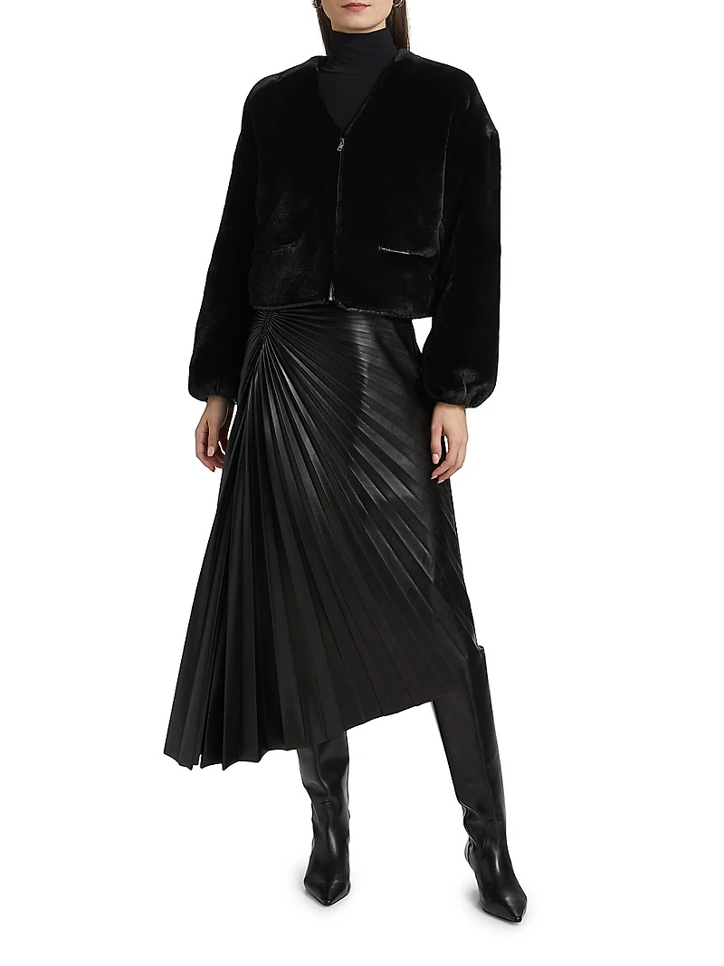 Neptune Faux Fur Zip-Front Jacket