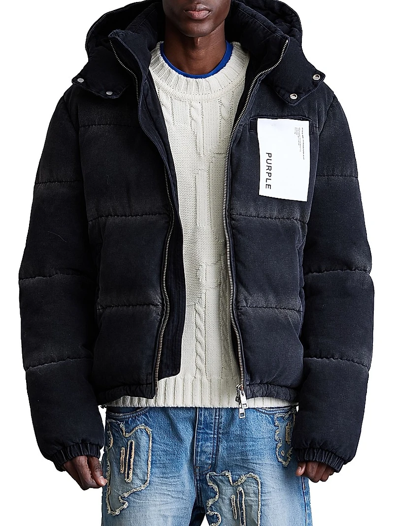 Denim Puffer Coat