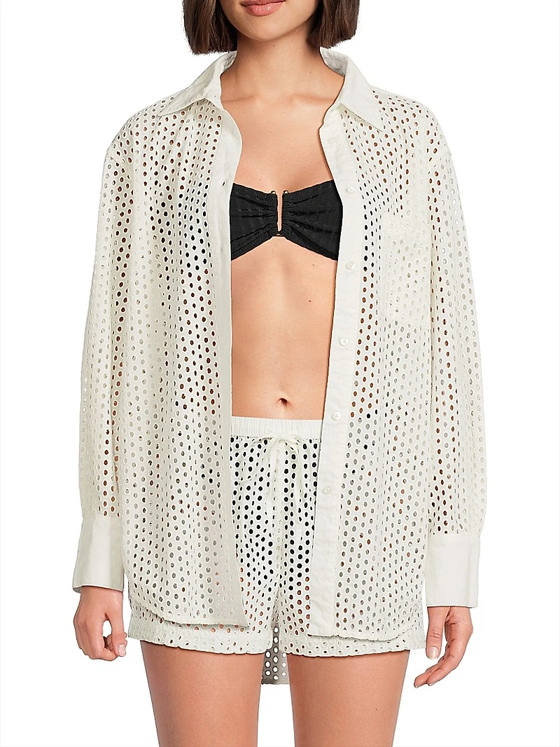 Bronte Button-Front Cover-Up Shirt