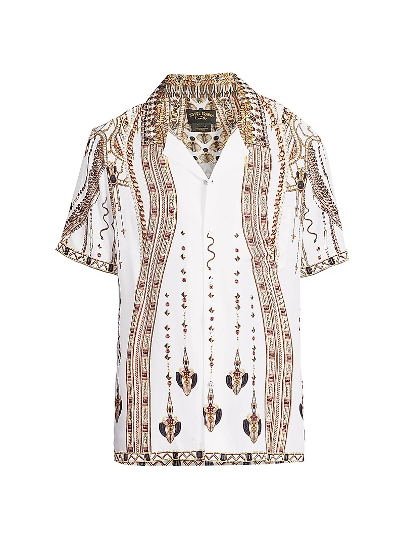 Printed Short-Sleeve Camp Shirt