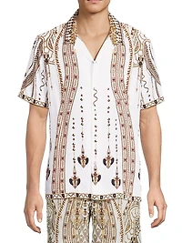 Printed Short-Sleeve Camp Shirt