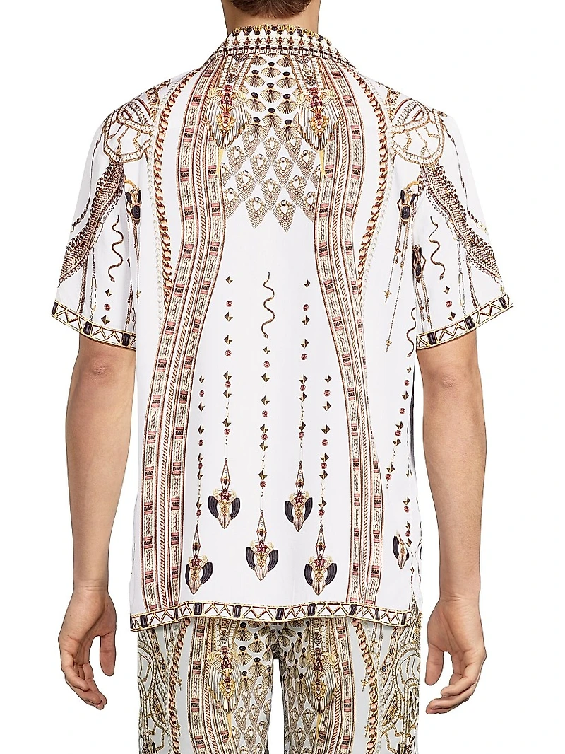 Printed Short-Sleeve Camp Shirt
