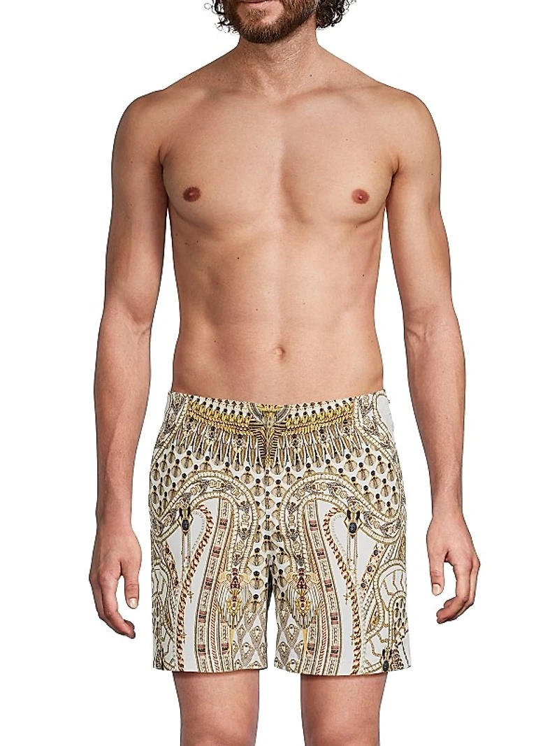 Goddess Print Swim Shorts