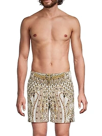 Goddess Print Swim Shorts