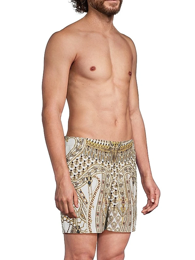 Goddess Print Swim Shorts