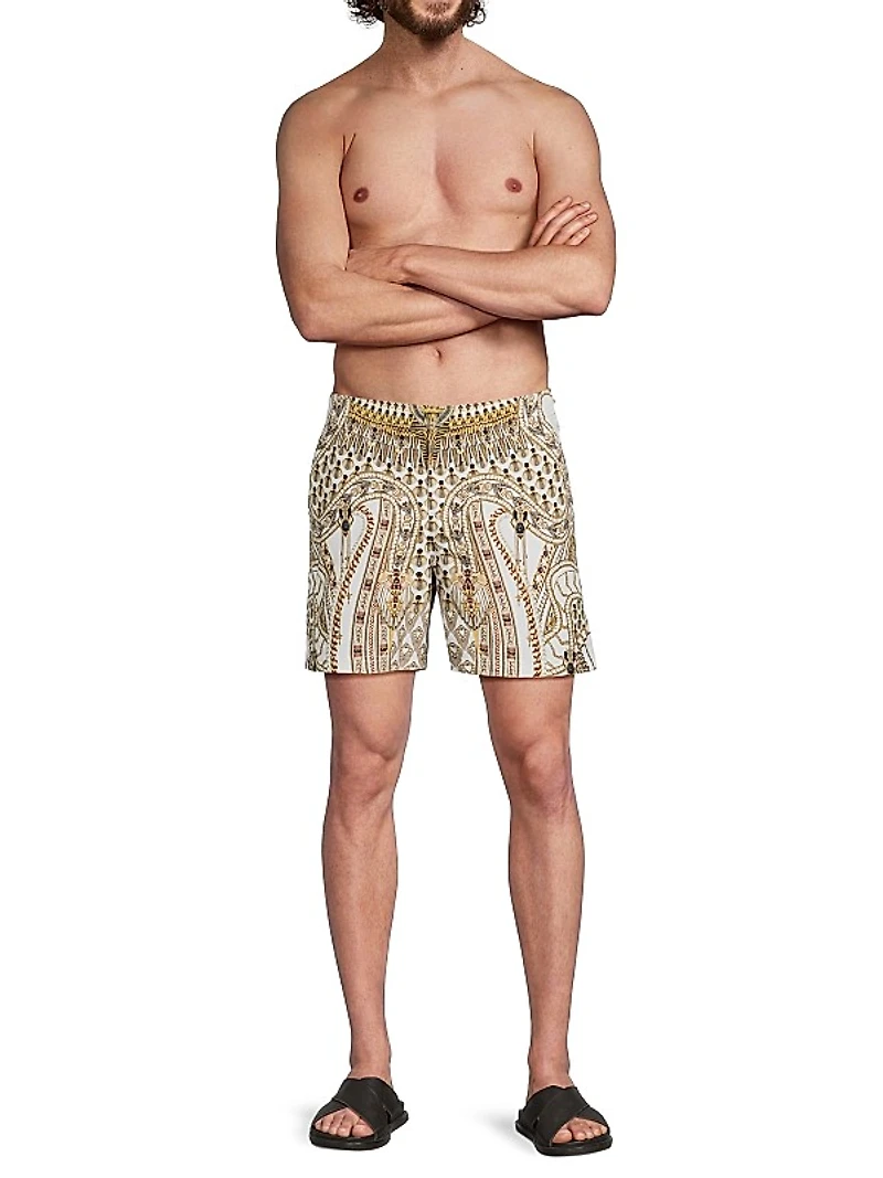 Goddess Print Swim Shorts