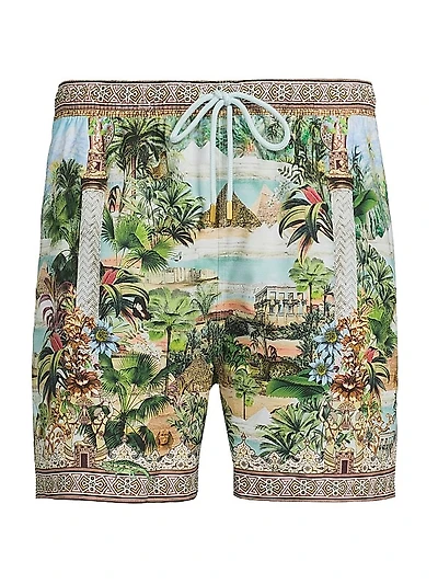 Printed Mid-Length Boardshorts