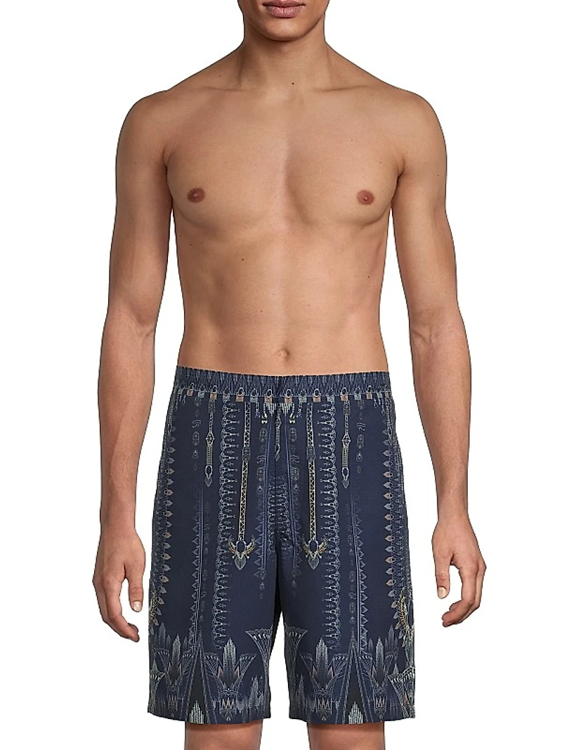 Printed Mid-Length Trail Shorts