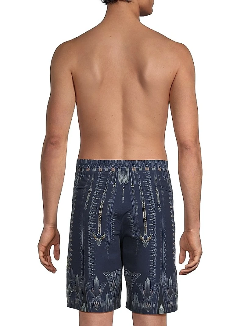 Printed Mid-Length Trail Shorts