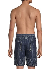 Printed Mid-Length Trail Shorts