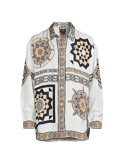 Medallion Oversized Silk Shirt
