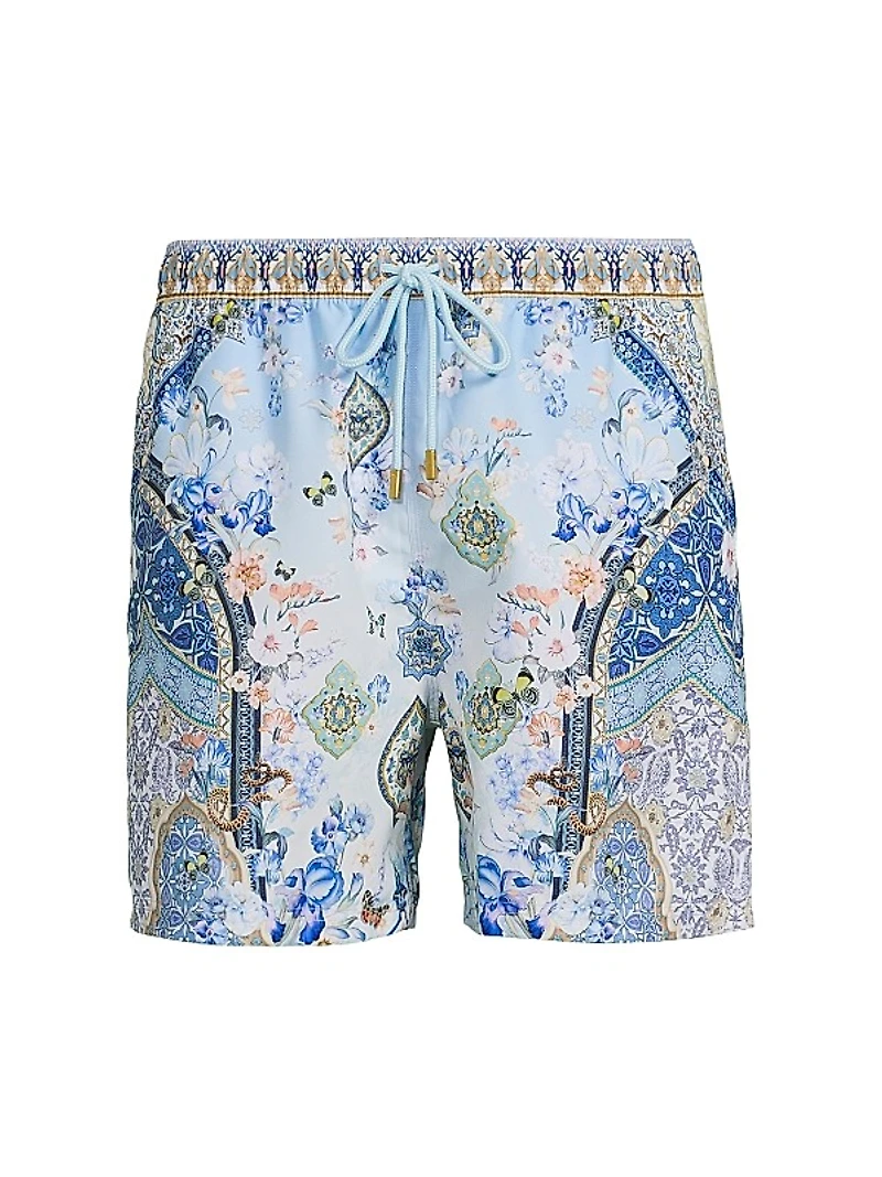 Printed Mid-Length Boardshorts