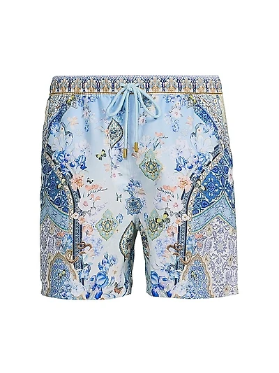 Printed Mid-Length Boardshorts