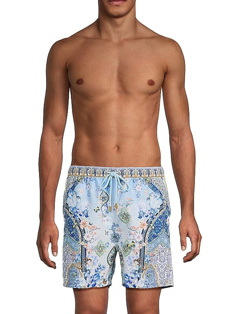 Printed Mid-Length Boardshorts