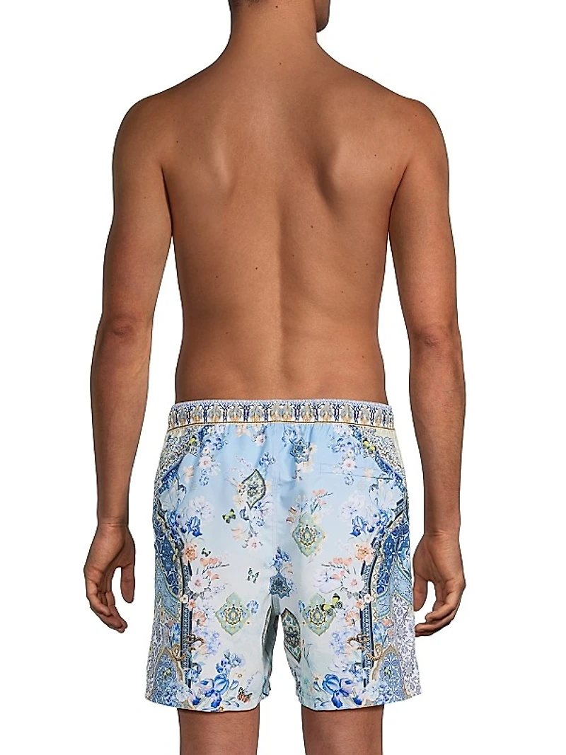 Printed Mid-Length Boardshorts
