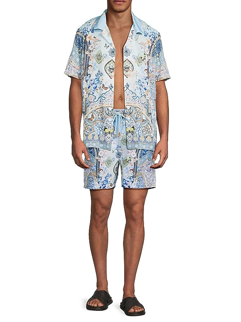 Printed Mid-Length Boardshorts