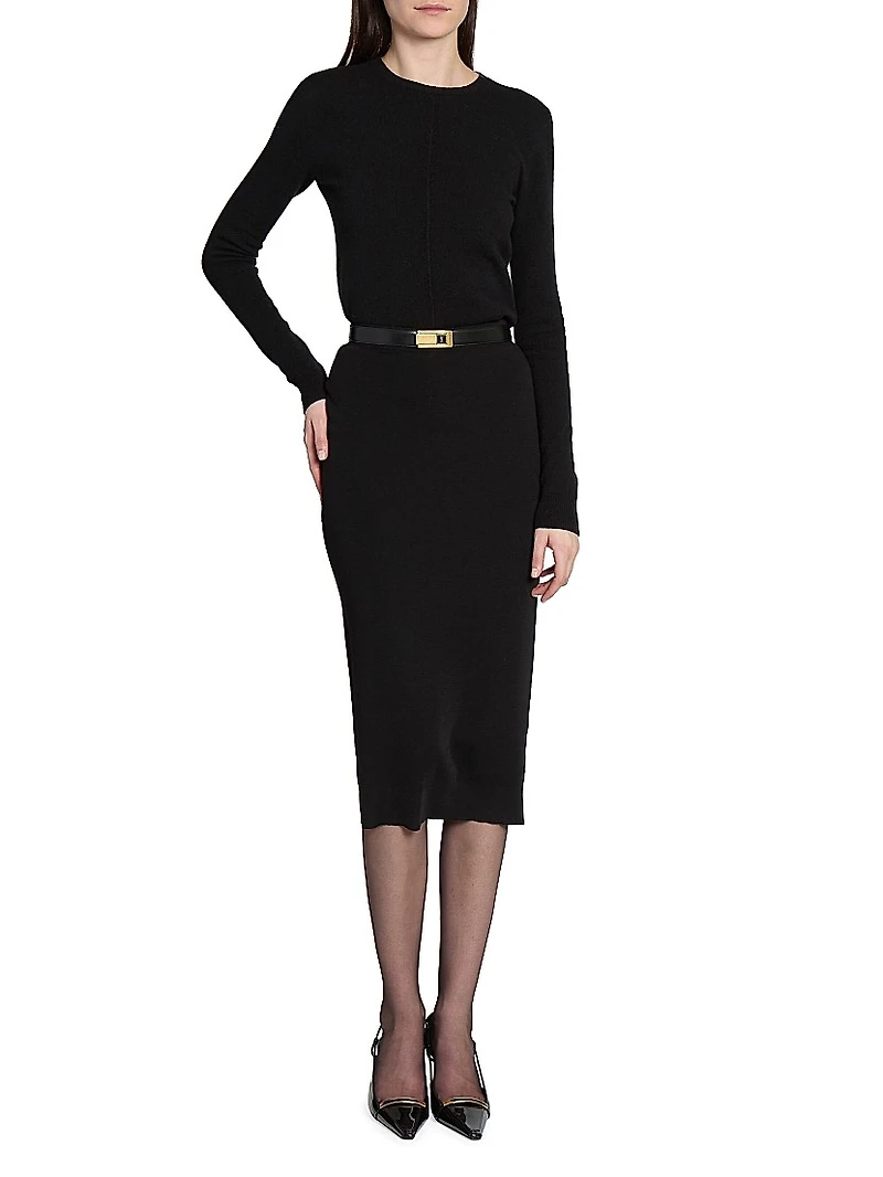 Charniere Buckle Belt Smooth Leather