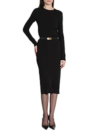 Charniere Buckle Belt Smooth Leather