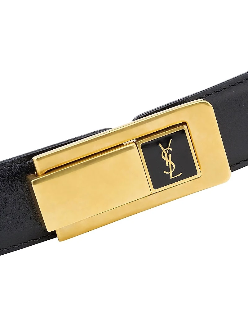 Charniere Buckle Belt Smooth Leather